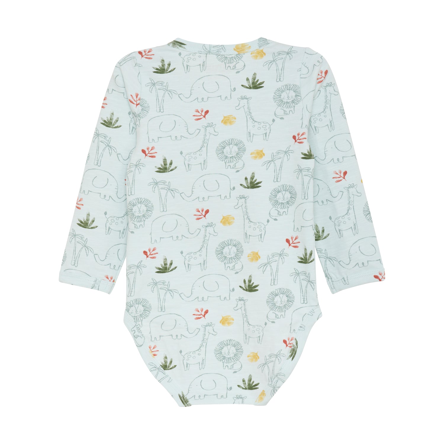 Dieser hellblaue langarm Body ist ein absolutes Must-Have für Babys mit seinem Safari-Print. Hochwertige Qualität und ein angenehmes Tragegefühl machen ihn zum idealen Begleiter für den Alltag. Der allover Print sorgt für einen verspielten Look und hält dein Baby stets im Trend.