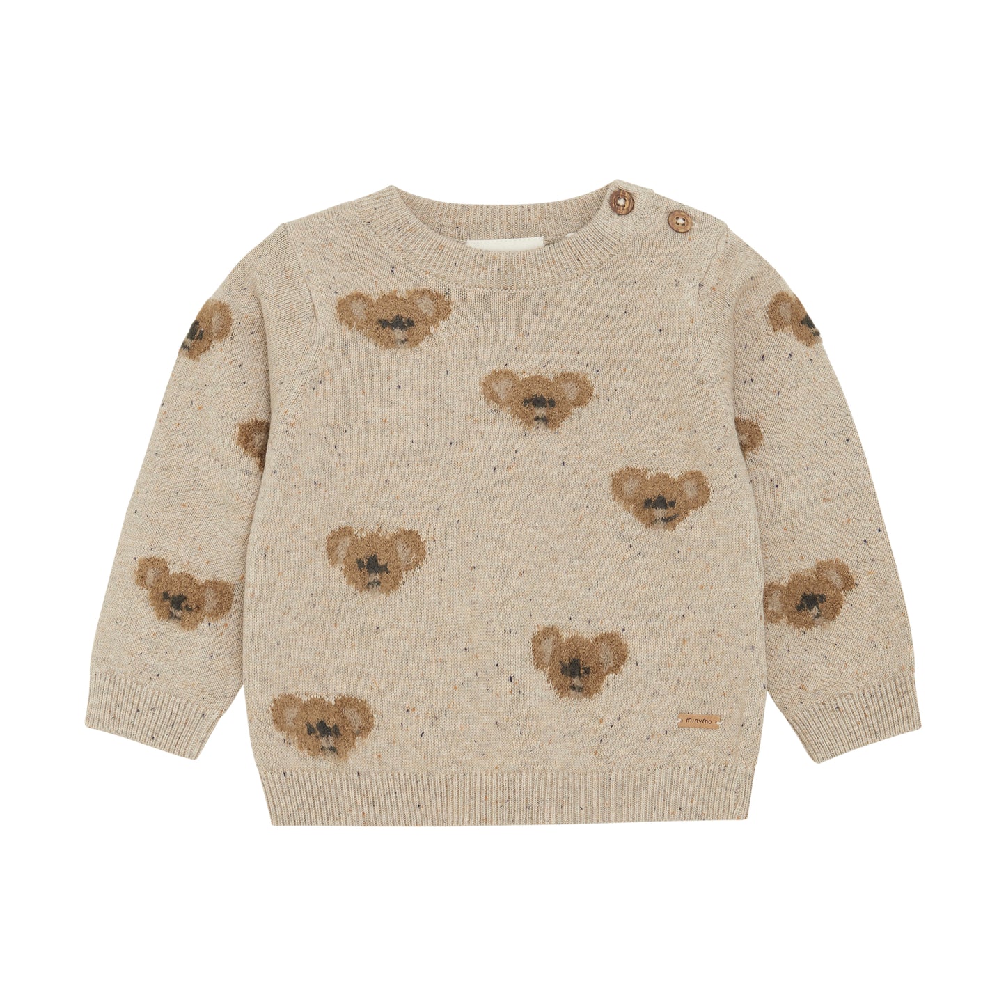 Dieser Pullover ist aus weichem Strick und verfügt über ein niedliches Bärenmotiv. Hergestellt aus hochwertigen Materialien sorgt er für ein angenehmes Tragegefühl und hält warm. Perfekt für gemütliche Tage zuhause oder einen Spaziergang an kühlen Tagen.