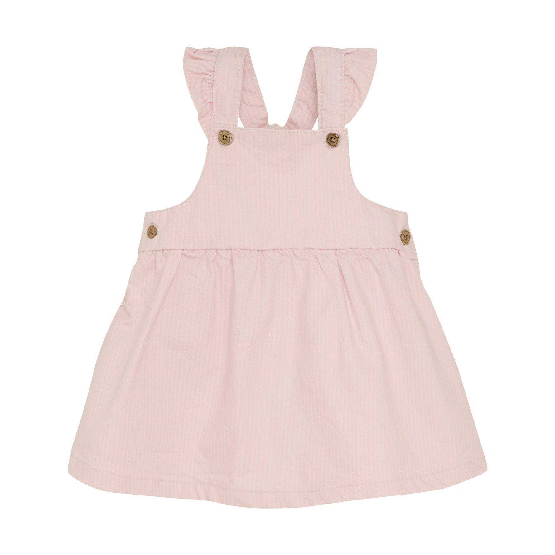 Dieses Kleid von MINYMO besticht durch sein zartes Rosa und die eleganten weißen Streifen, die jedem Auftritt eine frische und stilvolle Note verleihen.