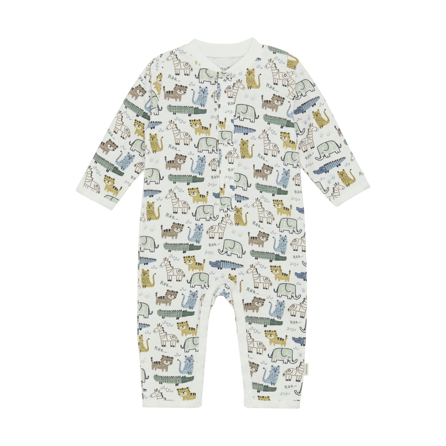 Dieser niedliche Strampler von MINYMO begeistert mit verspielten Tiermotiven und sorgt für fröhlichen Tragekomfort.