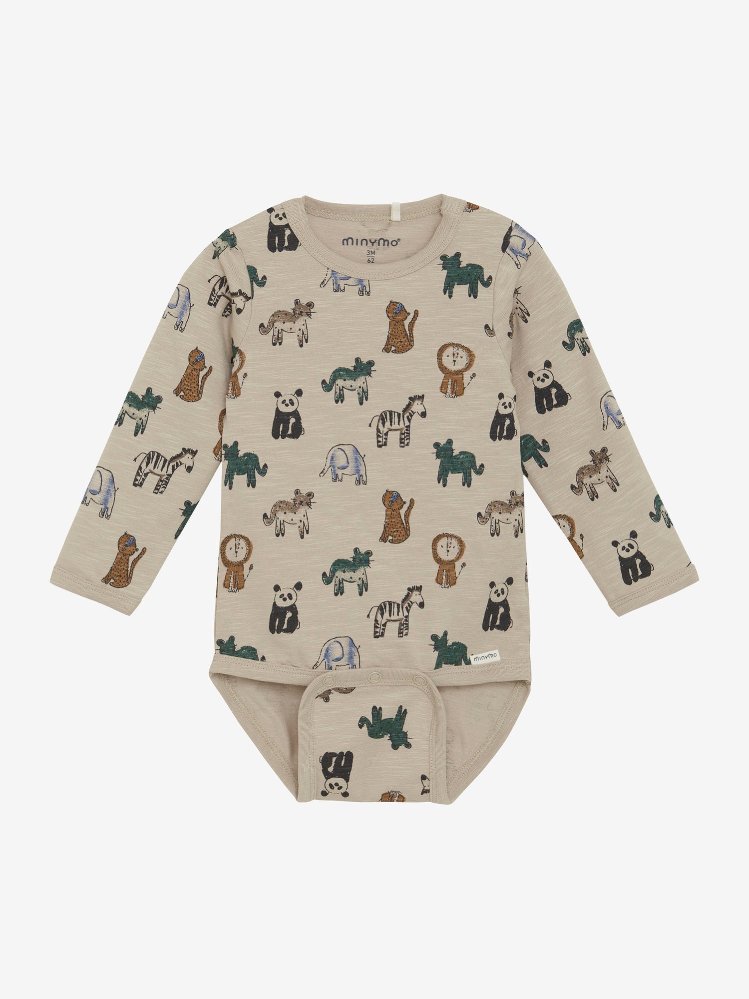 Der beige Body von MINYMO besticht durch sein einzigartiges Safari-Tier-Muster, das jedem Outfit einen verspielten und natürlichen Look verleiht. Hergestellt aus weichem, hautfreundlichem Material, sorgt er für angenehmen Tragekomfort den ganzen Tag. Ideal für aktive Kinder, die sich frei bewegen möchten, ohne auf Stil zu verzichten. Dieses vielseitige Kleidungsstück lässt sich leicht kombinieren und ist perfekt für den Alltag oder besondere Anlässe.
