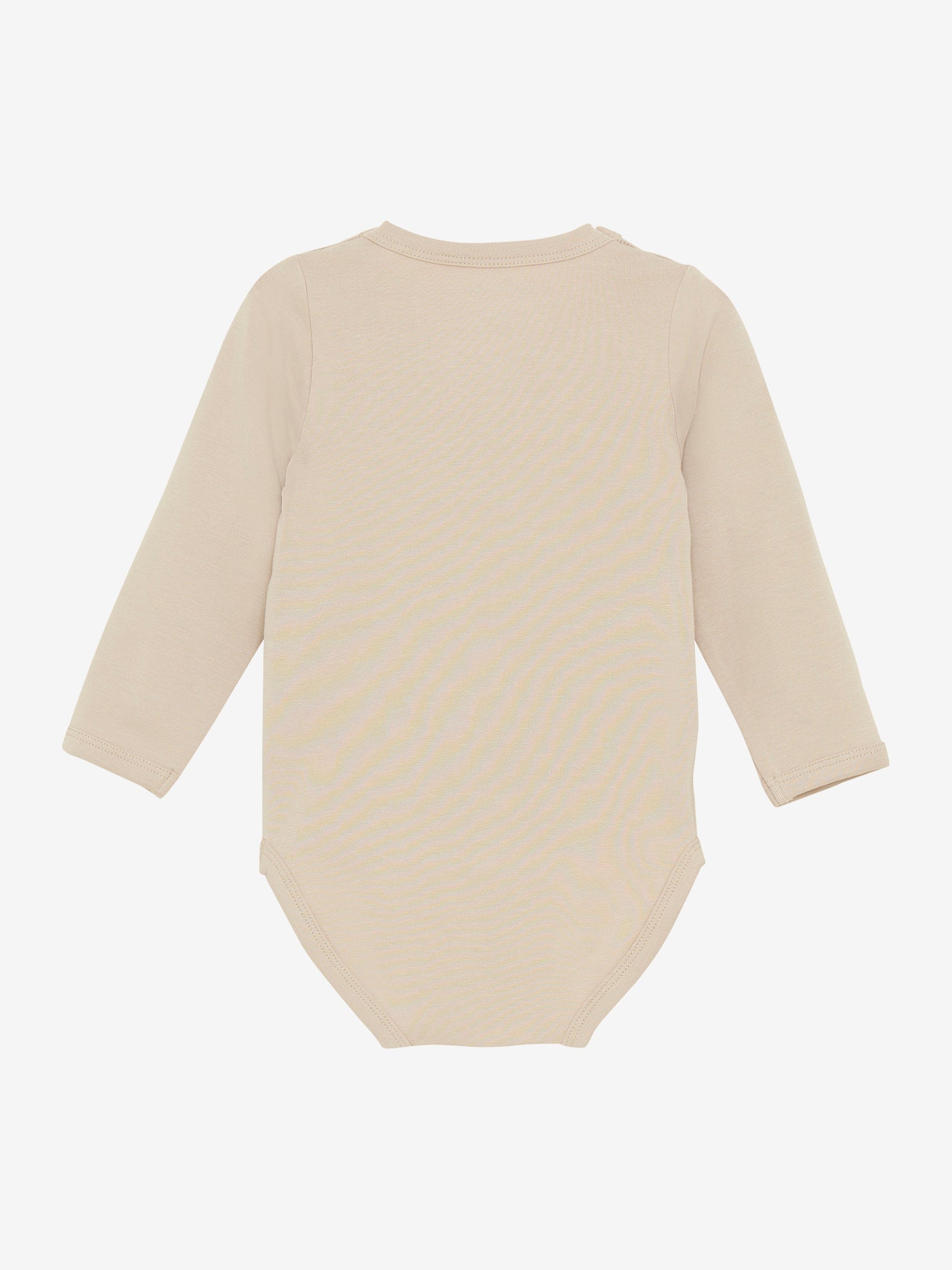 Beiger Langarm-Body von MINYMO, verziert mit einem dezenten Löwenmotiv für einen subtilen Akzent.