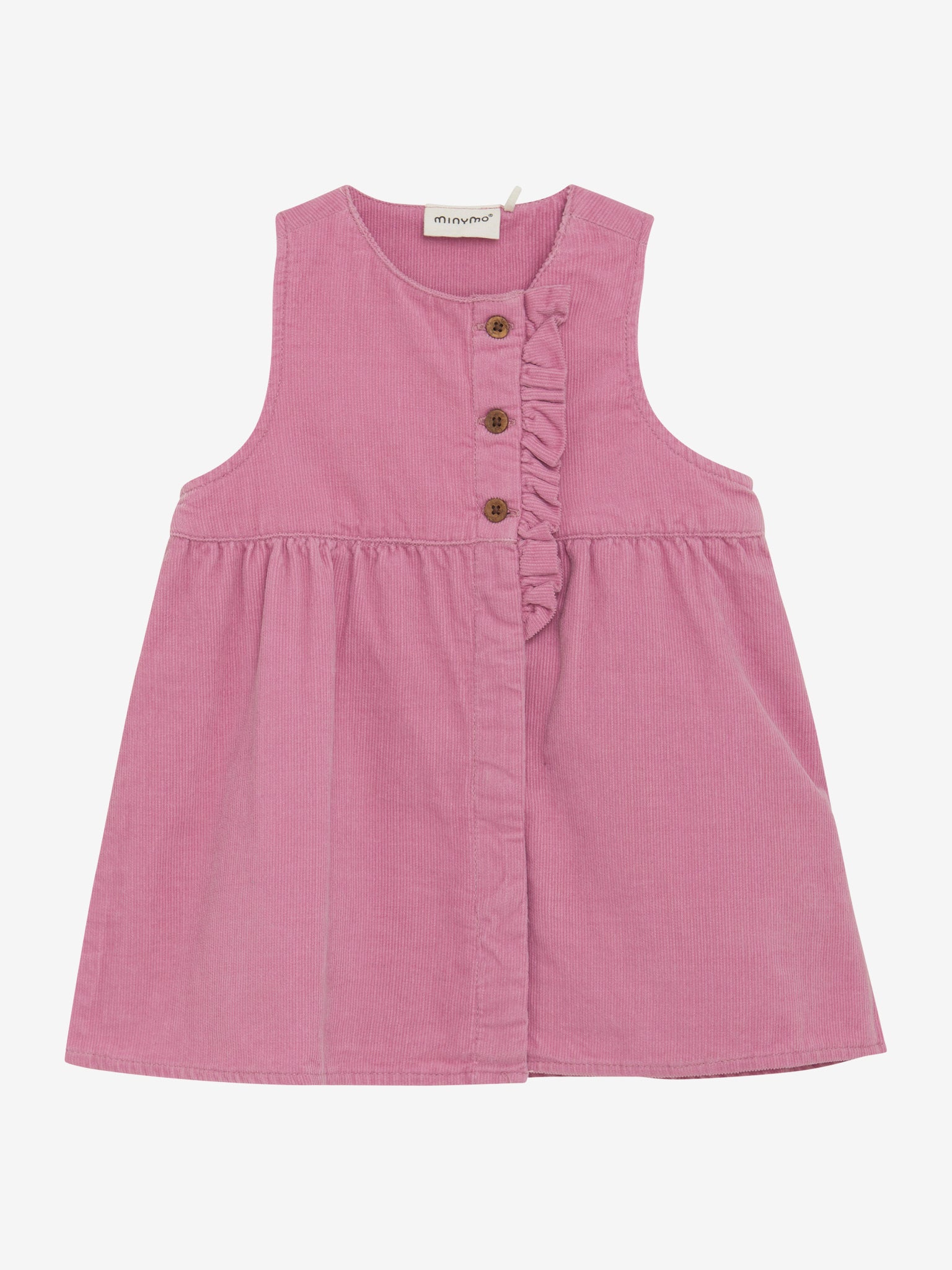 Charmantes rosa Kleid mit Knopfleiste von MINYMO, das verspielten Stil versprüht.