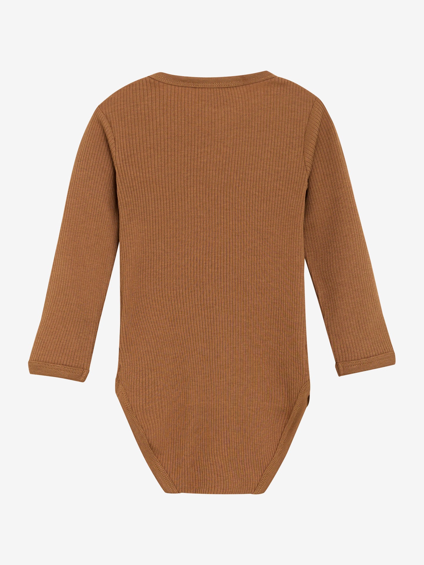 Der braune, gerippte Body von MINYMO besticht durch seine niedlichen kleinen Knöpfe und verleiht jedem Outfit eine verspielte Note.