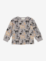 Das graue Langarmshirt überzeugt mit einem umfassenden Waldtier-Motiv von MINYMO und setzt stilvolle Akzente in Ihrer Garderobe.
