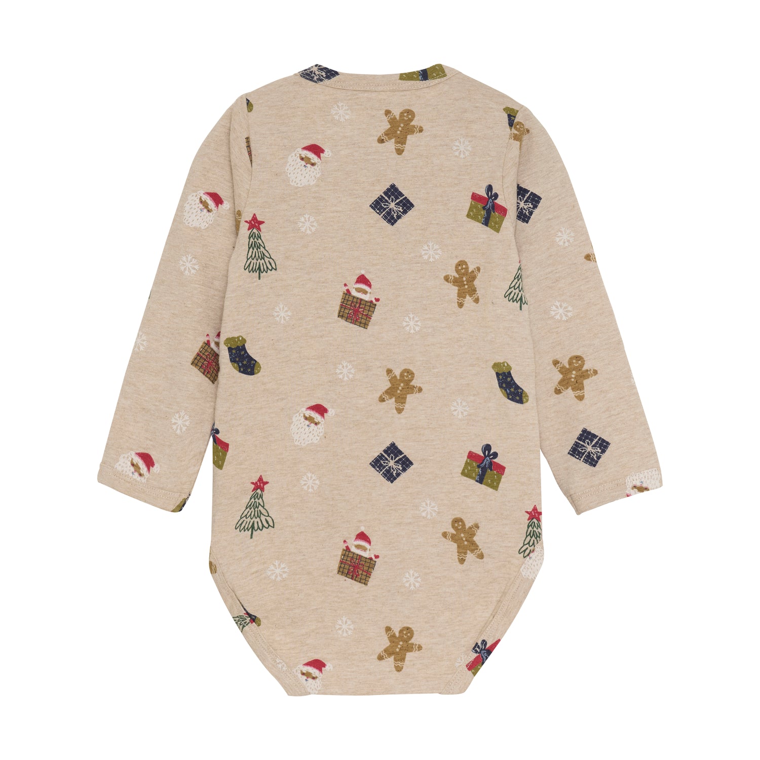 Dieses langärmelige Body von MINYMO besticht durch einen festlichen All-Over-Weihnachtsprint und sorgt für gemütlichen Tragekomfort in der kalten Jahreszeit.