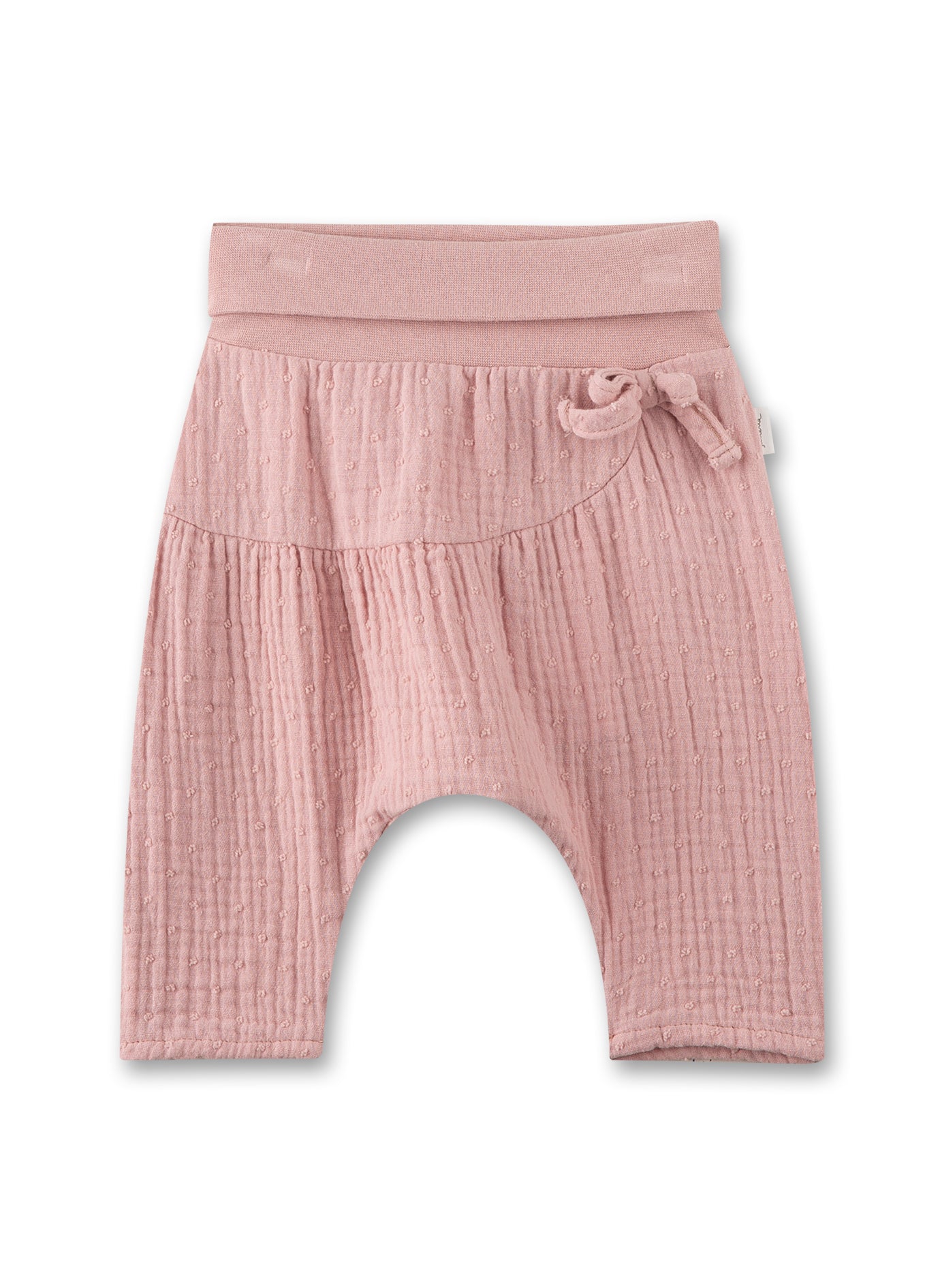 Musselin-Hose in Rosa von Sanetta Pure mit einer Schleife vorne links