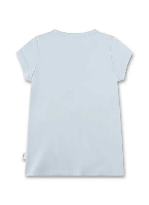 Dieses hellblaue T-Shirt von Sanetta besticht durch einen bezaubernden Meerjungfrau-Aufdruck und sorgt für einen frischen, maritimen Look.