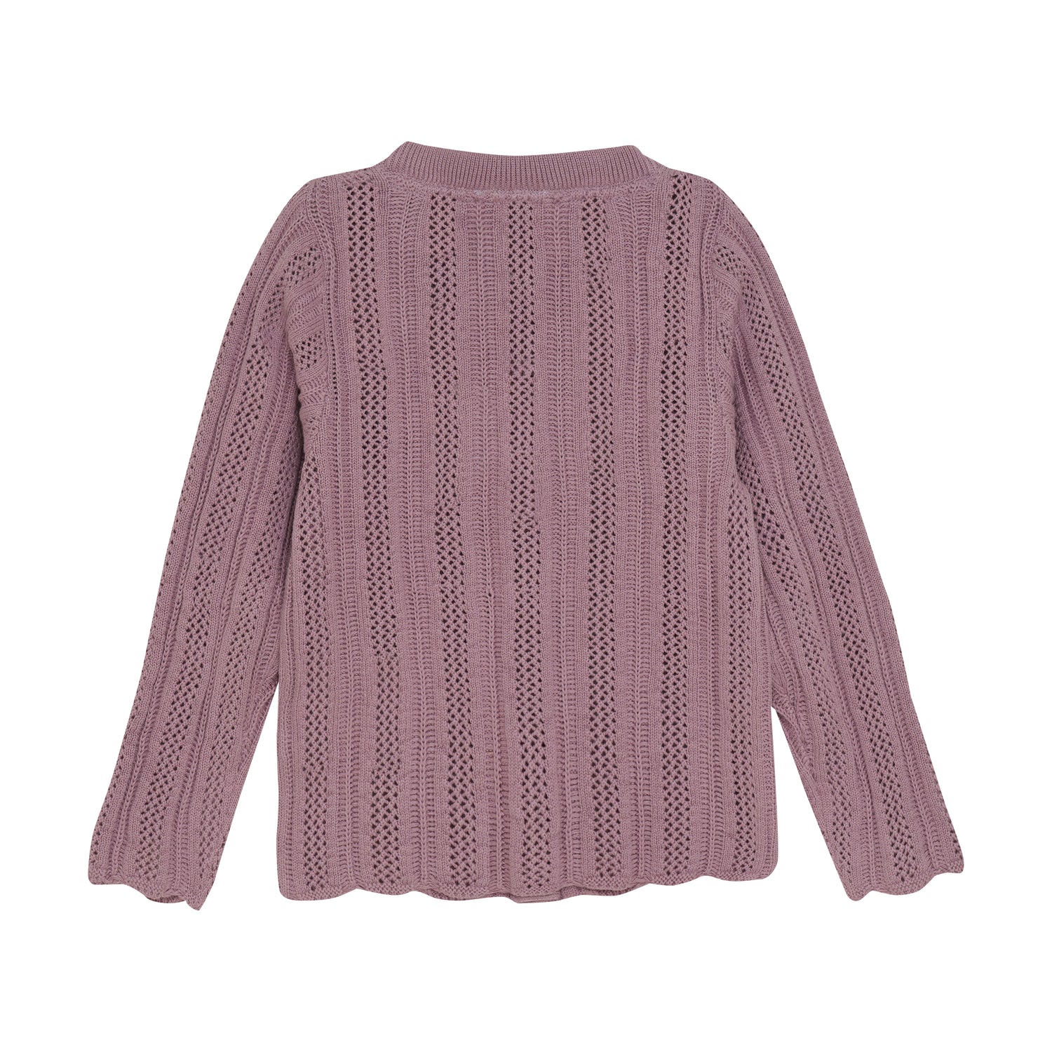 Dieser lila Cardigan von MINYMO überzeugt durch sein weiches Strickmaterial und sorgt für angenehmen Tragekomfort bei jedem Anlass.