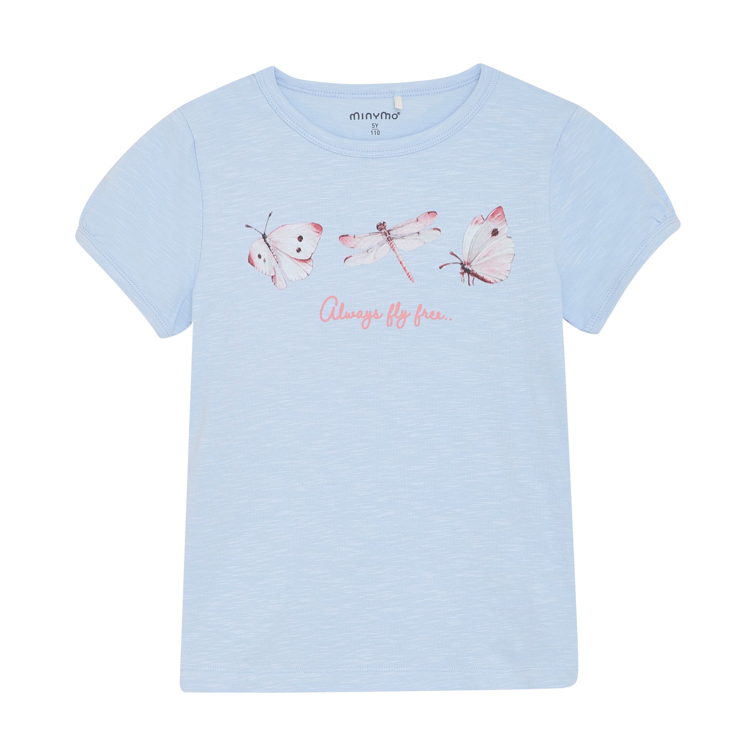 Dieses blaue T-Shirt von MINYMO besticht durch einen attraktiven Schmetterlingsdruck und verleiht jedem Outfit eine frische, lebendige Note.