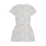 Dieses weiße Kleid mit floralem Allover-Print stammt von MINYMO und besticht durch sein elegantes Design.