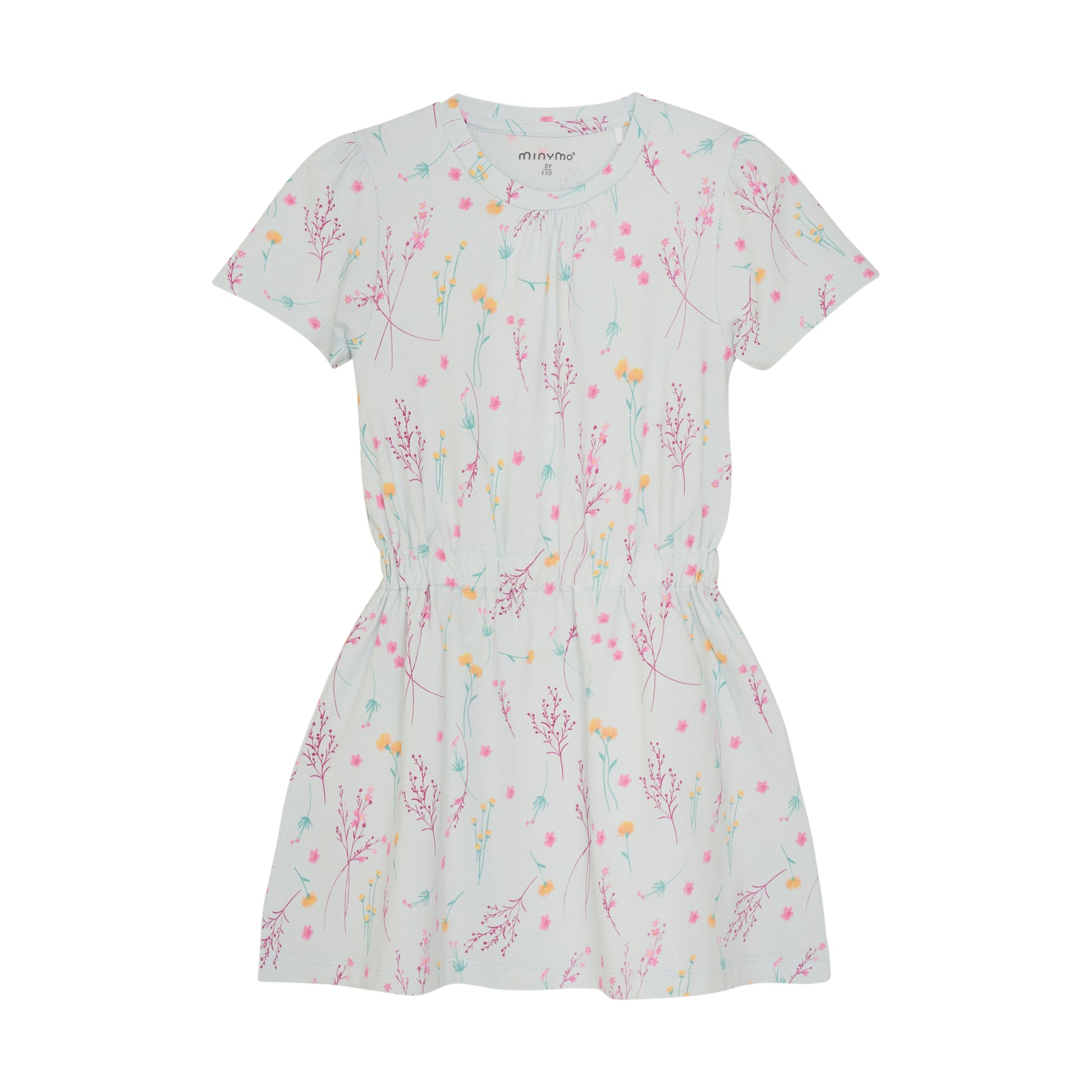 Dieses weiße Kleid mit floralem Allover-Print stammt von MINYMO und besticht durch sein elegantes Design.