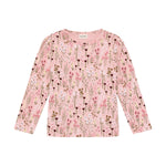 Rosa langarm Shirt von MINYMO mit All-Over Blümchenprint.