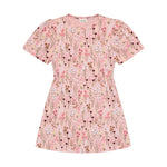 Kleid von MINYMO in Rosa mit all-Over Blumenprint.