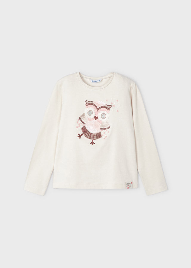 langarm Shirt mit Eulenmotiv