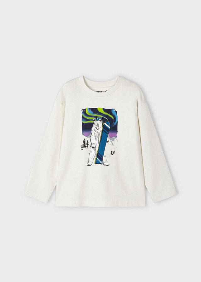 langarm Shirt Eisbär weiß