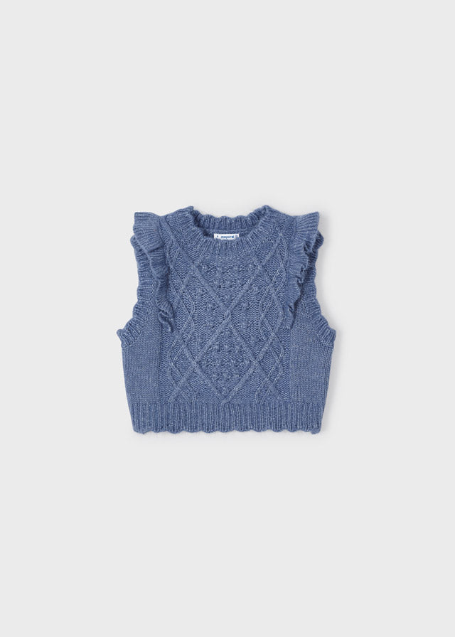 hellblaues Strickgilet