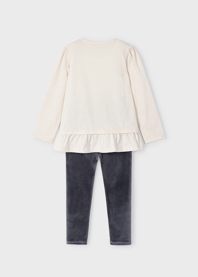 Set Samt-Leggings und Shirt