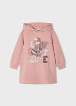 rosa Kleid mit Kapuze