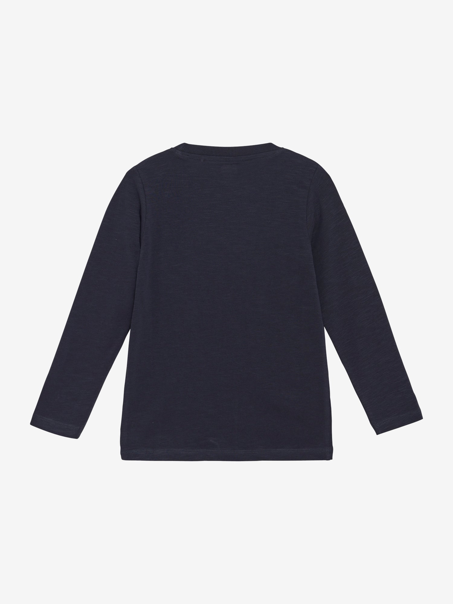 Dieses dunkelblaue Langarmshirt von MINYMO besticht durch ein funkelndes Paillettenmotiv in Form eines Polizeiautos und verleiht jedem Outfit einen einzigartigen Akzent.