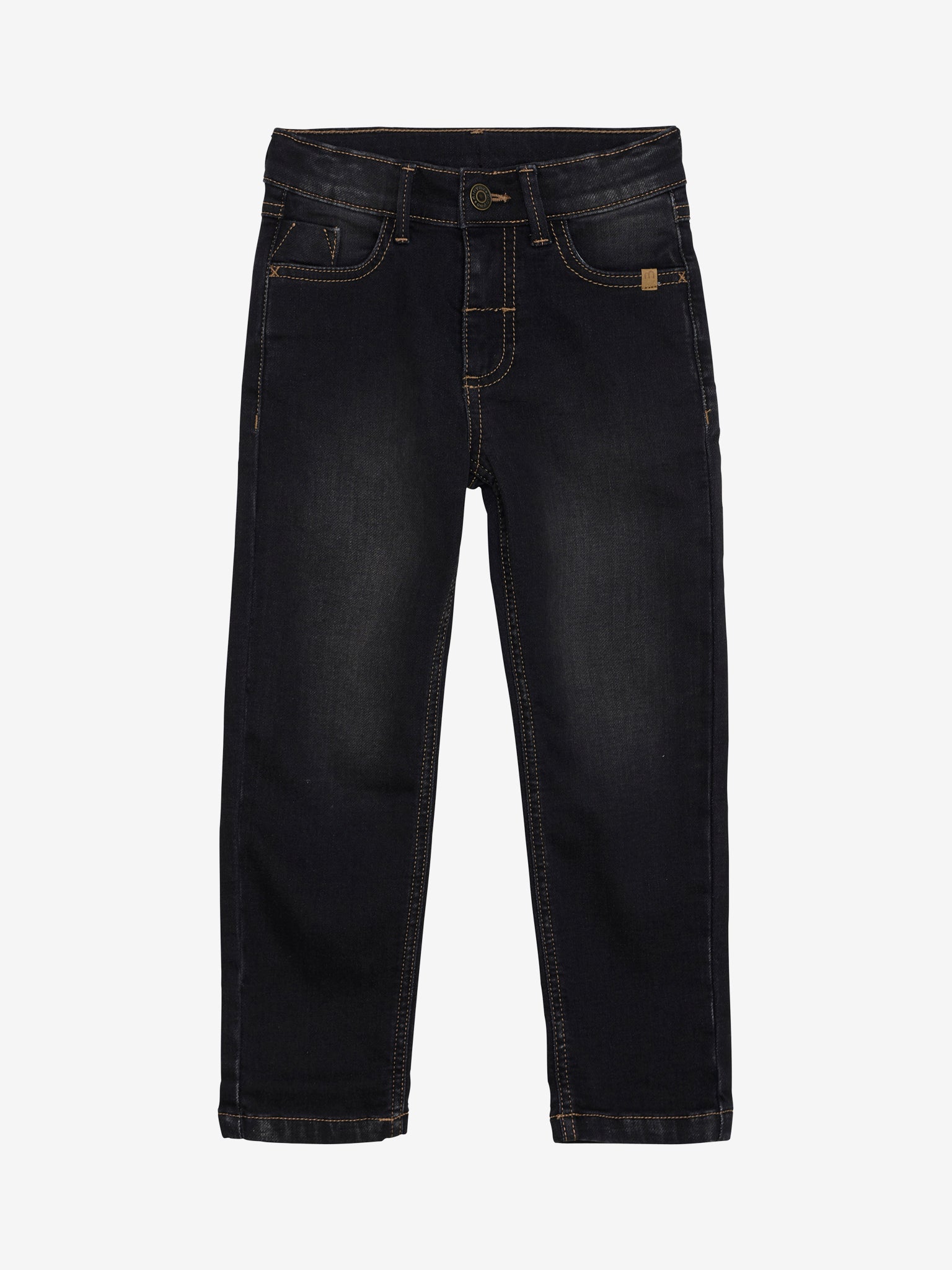 Diese schwarze Denim-Hose von MINYMO überzeugt mit ihrem trendigen Look und sorgt für einen stylischen Auftritt.