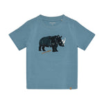 Blaues kurzarm T-Shirt mit Nashorn Aufdruck von MINYMO.
