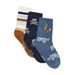 3er Pack Socken von MINYMO mit unterschiedlichen Designs und Farben.