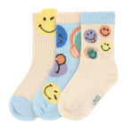 Die blauen Kindersocken aus der LÄSSIG x SmileyWorld® Kollektion machen jedes Outfit zum absoluten Hingucker. Die weichen Socken runden mit ihren fröhlich bunten Prints jeden Look ab.