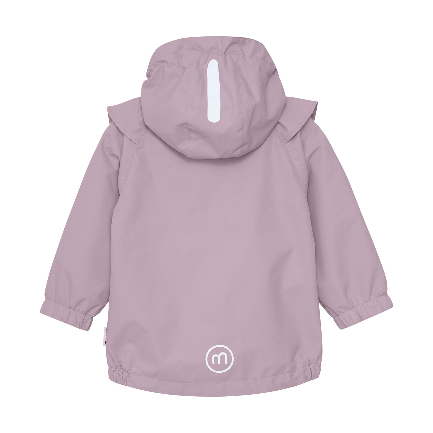 Diese Regenjacke von MINYMO präsentiert sich in einem eleganten Lilaton und bietet zuverlässigen Schutz bei nassem Wetter.