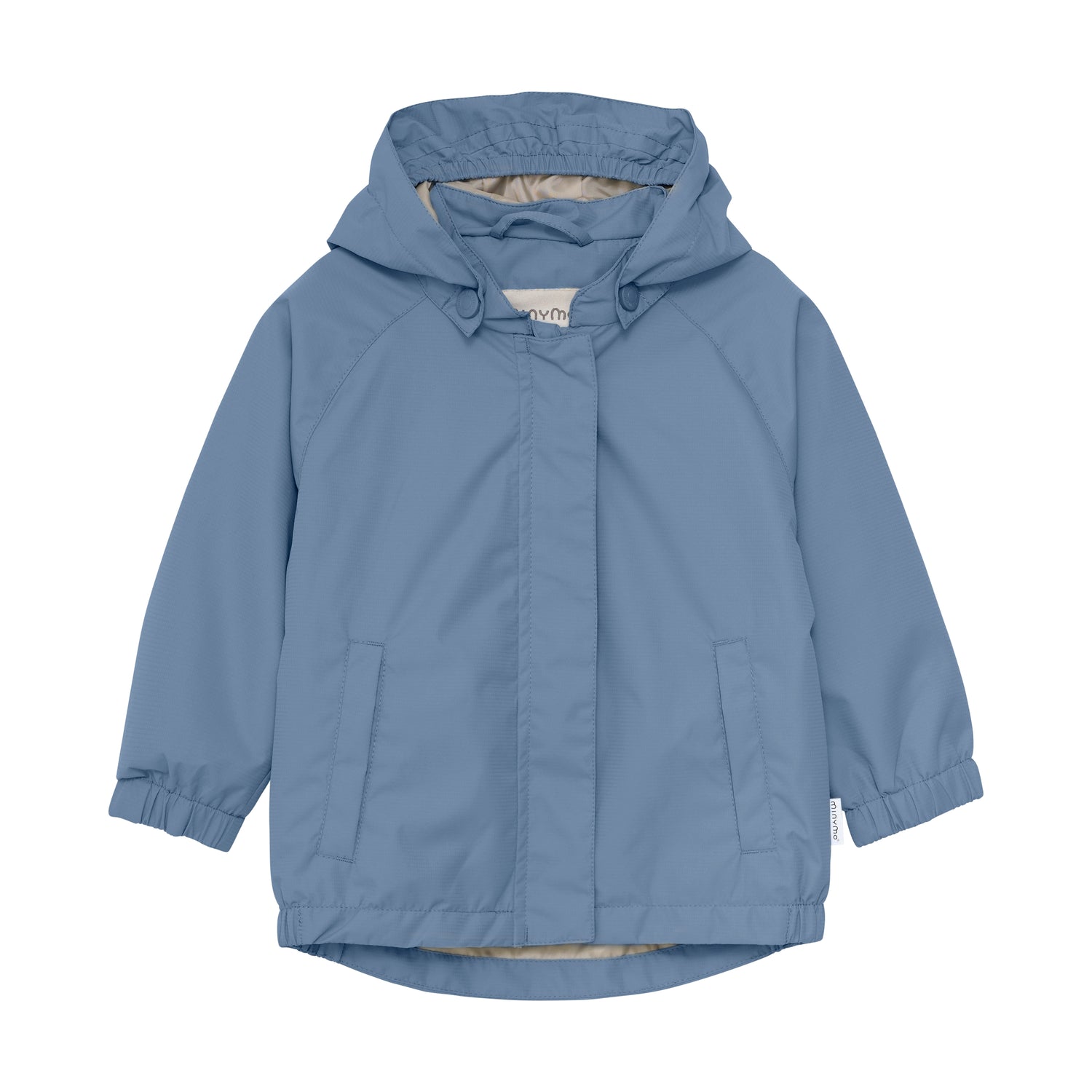 Diese blaue Regenjacke von MINYMO bietet zuverlässigen Schutz bei nassem Wetter und überzeugt durch hochwertige Verarbeitung und funktionales Design.