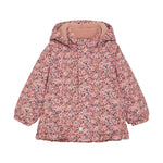 Diese rosa Schneejacke von MINYMO besticht durch ihren durchgehenden Blumenprint und bietet zuverlässigen Schutz bei kaltem Wetter.