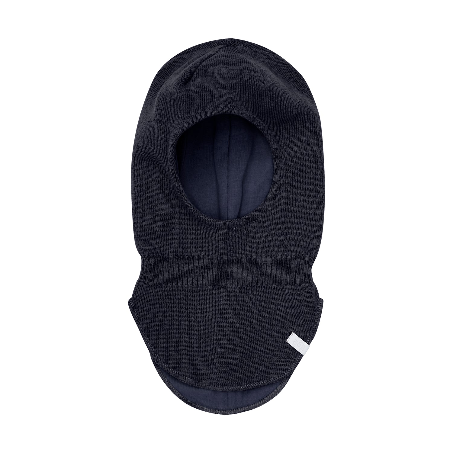 Diese dunkelblaue Strickhaube von MINYMO bietet zuverlässigen Schutz und Komfort bei kaltem Wetter.