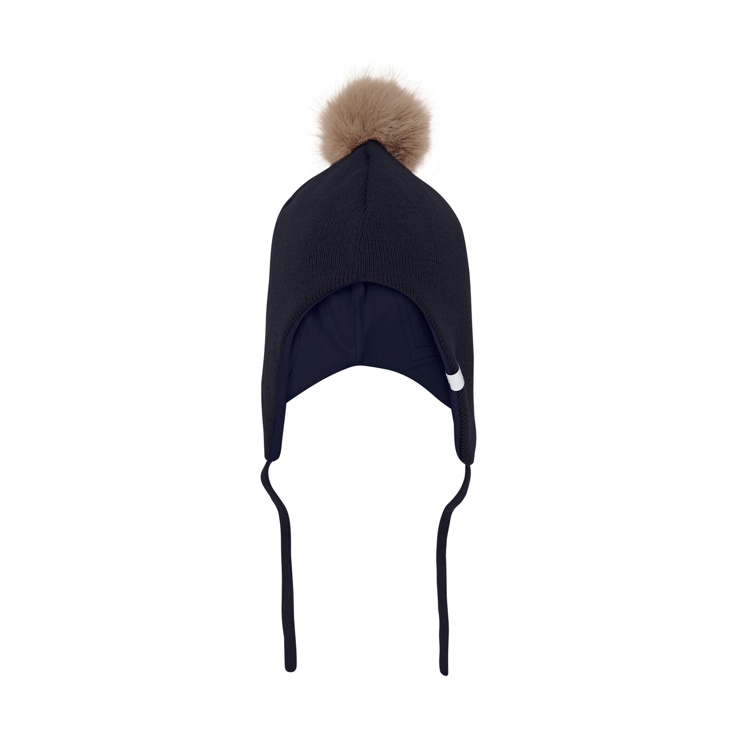 Diese dunkelblaue Mütze von MINYMO begeistert mit einem abnehmbaren Fellbommel – perfekt, um deinen Look je nach Stimmung zu verändern!