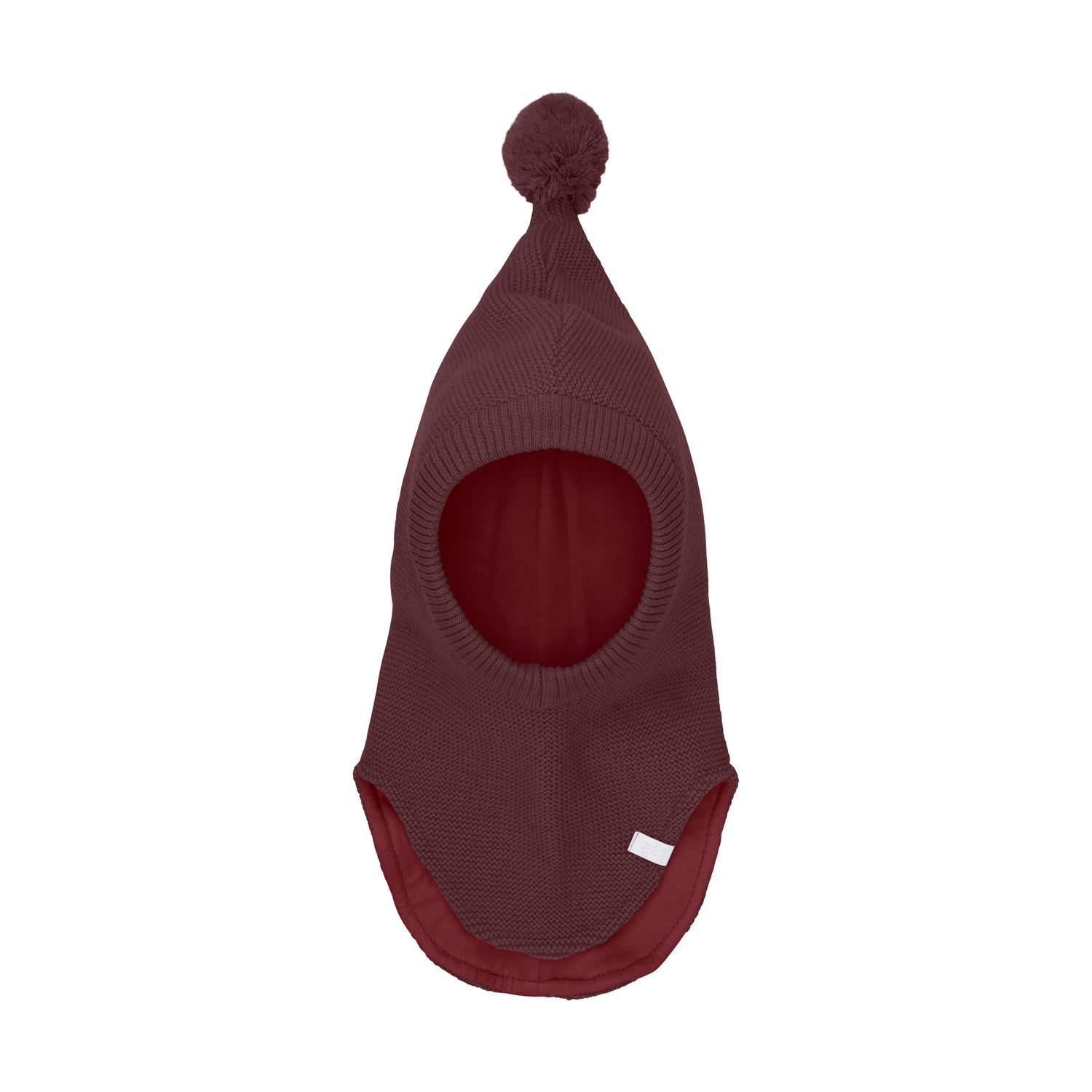 Die dunkelrote Mütze mit Pompom von MINYMO bietet optimalen Wärmeschutz und eine elegante Optik für kalte Tage.