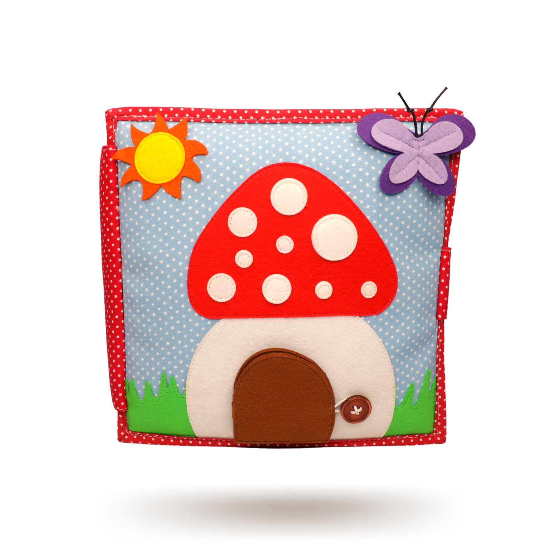 Dieses kreative Quiet Book - Glückspilz  wurde gemeinsam mit "Die Kindergartenpädagogin" entwickelt und hat 6 weiche, einzigartig gestaltete Seiten und bringt eine Menge Spielspaß ins Kinderzimmer.
Pädagogisch wertvoll unterstützt dieses Motorikspielzeug die individuelle Entwicklung von Kindern und vertreibt jegliche Langeweile. Dieses Quiet Book ist für Kinder ab 2 Jahren geeignet.