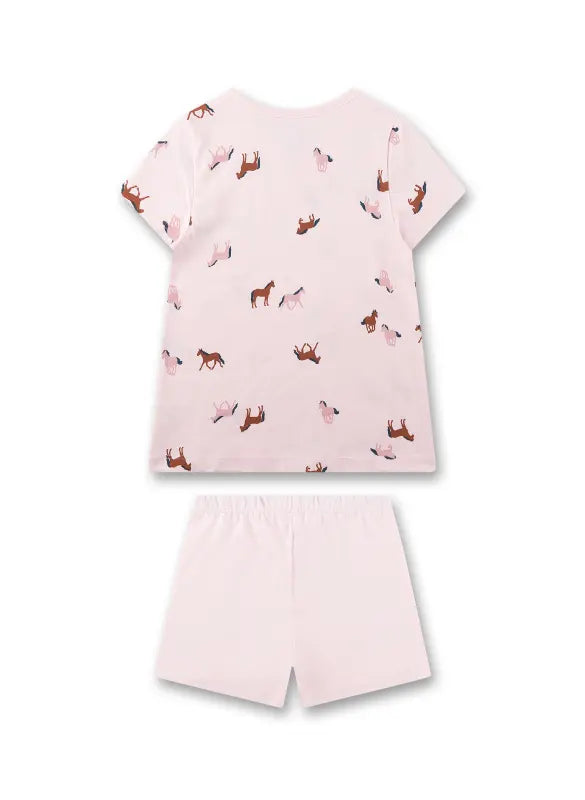 Dieser rosa Pyjama von Sanetta begeistert mit einem verspielten Pferdemotiv und sorgt für süße Träume.