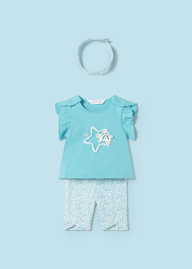 3-teiliges Set bestehend aus Shirt, Capri Hose und Haarband von Mayoral