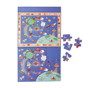 Dieses Entdeckungspuzzle wurde speziell für die Entwicklung der Beobachtungsgabe entwickelt. Nachdem du das 48-teilige Puzzle zusammengesetzt hast, beginnt die Suche als Detektiv