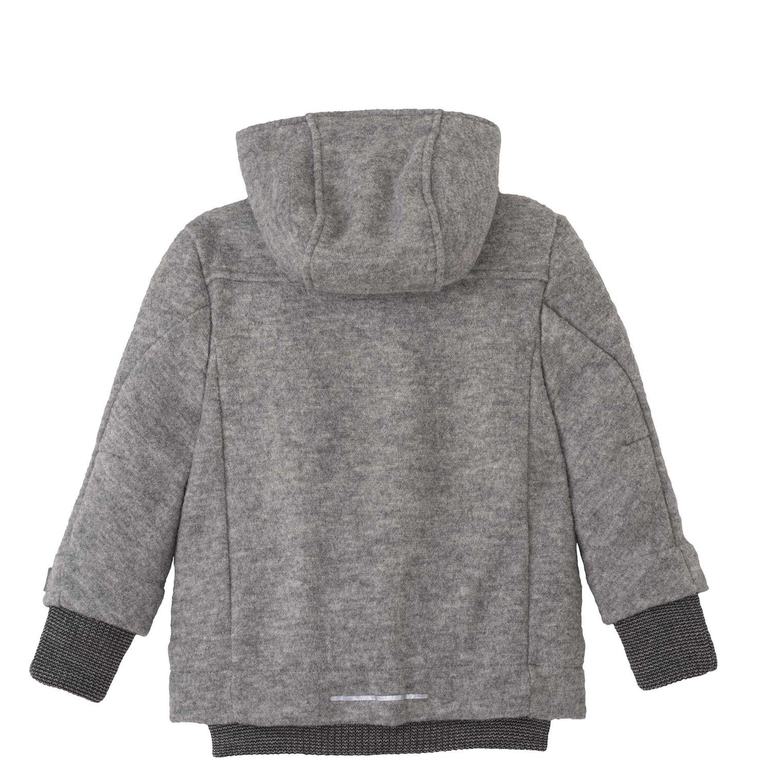 Diese graue Outdoor-Jacke aus hochwertiger Schurwolle von Disana bietet zuverlässigen Schutz und Komfort bei jedem Abenteuer im Freien.