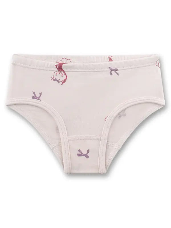 Der anschmiegsame Hüftslip für Mädchen von Sanetta in zartem Rosa begeistert mit einem reizenden Ballerina-Allover. Aus einem hautschmeichelnden Baumwoll-Modal-Mix gefertigt, bietet die elastische Single-Jersey-Qualität einen besonders zarten und angenehmen Tragekomfort. Der Slip sitzt bequem auf normaler Leibhöhe, während der weiche Taillenbund nicht einschneidet und für eine optimale Passform sorgt. Der verspielte Allover zeigt liebevoll gestaltete Bärchen-Ballerinas mit Blütenröckchen in Pink und Schleif