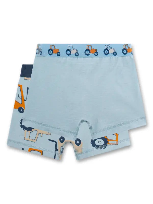 Dieser gelungene Doppelpack aus zwei Jungen-Shorts von Sanetta begeistert mit einem liebevollen Traktor-Design, das perfekt auf die Interessen kleiner Fahrzeug-Fans abgestimmt ist. Die hochwertige elastische Single-Jersey-Qualität sorgt für eine optimale Passform und ein angenehmes Tragegefühl. Ein flexibler, weicher Webbund bietet zusätzlichen Komfort, ohne einzuengen. Das Set besteht aus einer hellblauen Shorts mit kleinen Traktor-Motiven auf dem Bund sowie einer zweiten Shorts mit einem flächendeckenden
