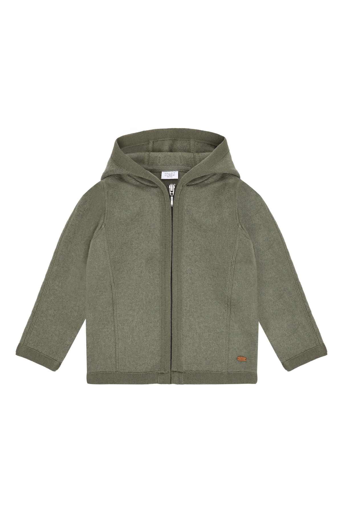 Die olivgrüne Wolljacke von Hust & Claire bietet zuverlässigen Schutz und angenehmen Tragekomfort für jede Gelegenheit.