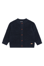 Kuscheliger, dunkler Wollcardigan von Hust & Claire, der dich warm und stylisch durch den Tag begleitet.