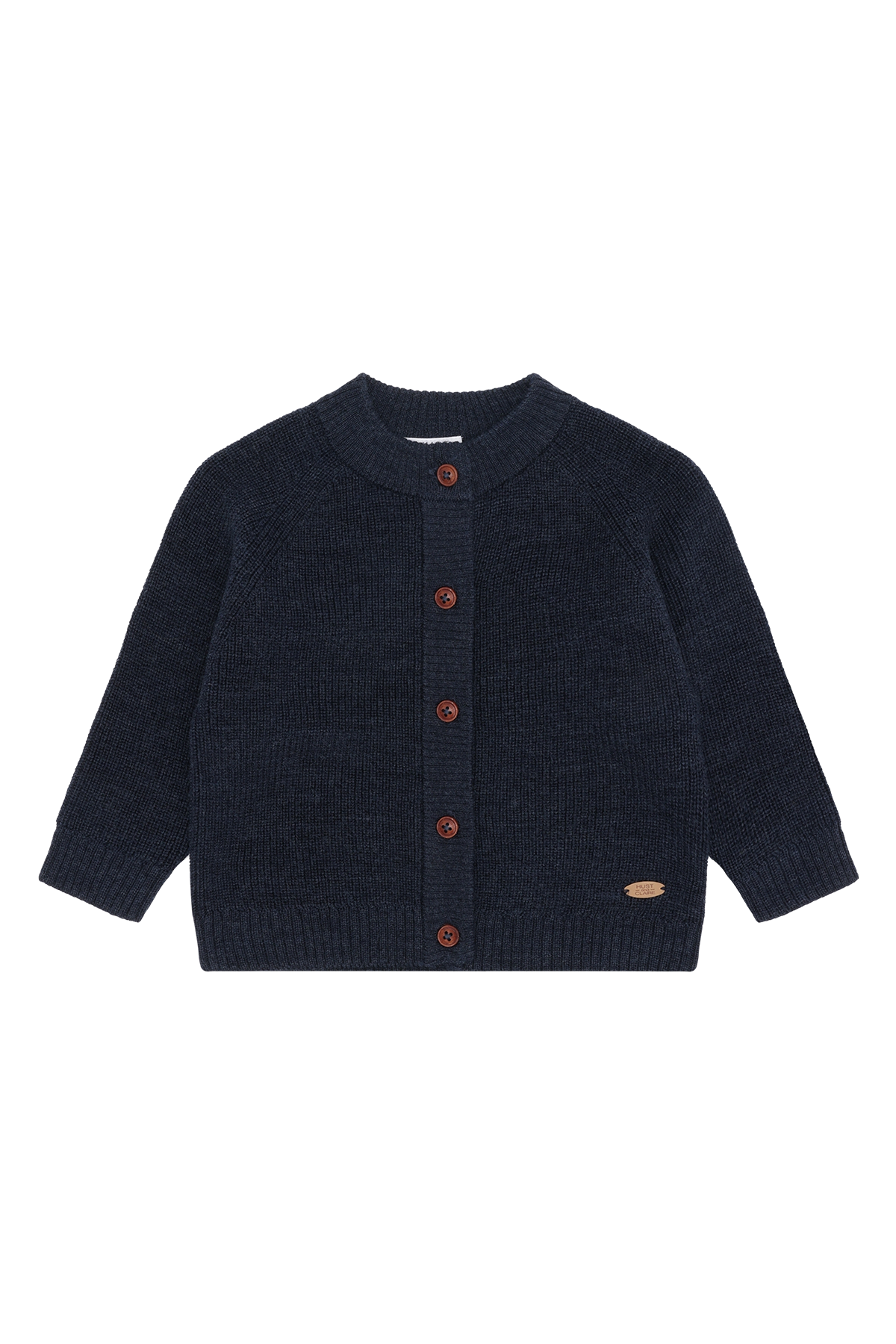 Kuscheliger, dunkler Wollcardigan von Hust & Claire, der dich warm und stylisch durch den Tag begleitet.