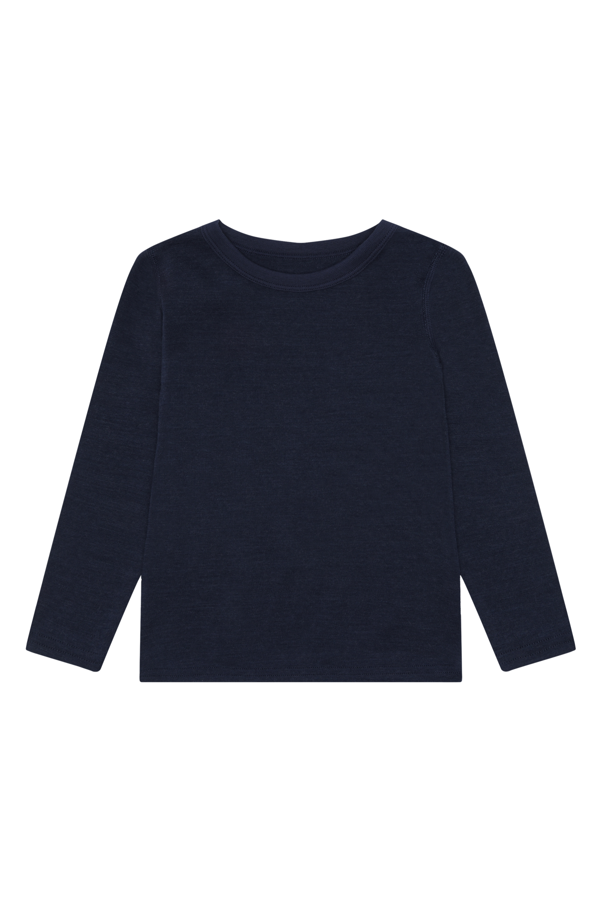 Dieses dunkelblaue Langarmshirt aus Wolle von Hust & Claire bietet angenehme Wärme und Komfort für kühle Tage.
