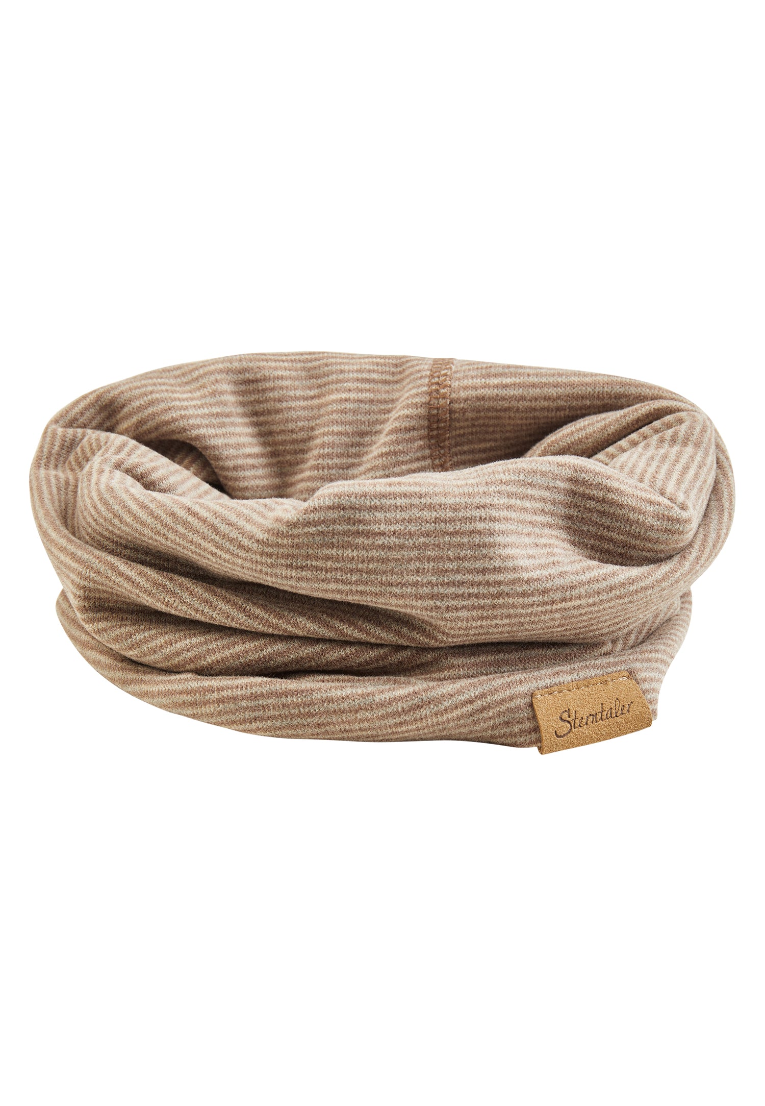 Dieser Schlauchschal von Sterntaler überzeugt mit seinem braunen Streifenmuster und bietet stilvollen Schutz vor Kälte.