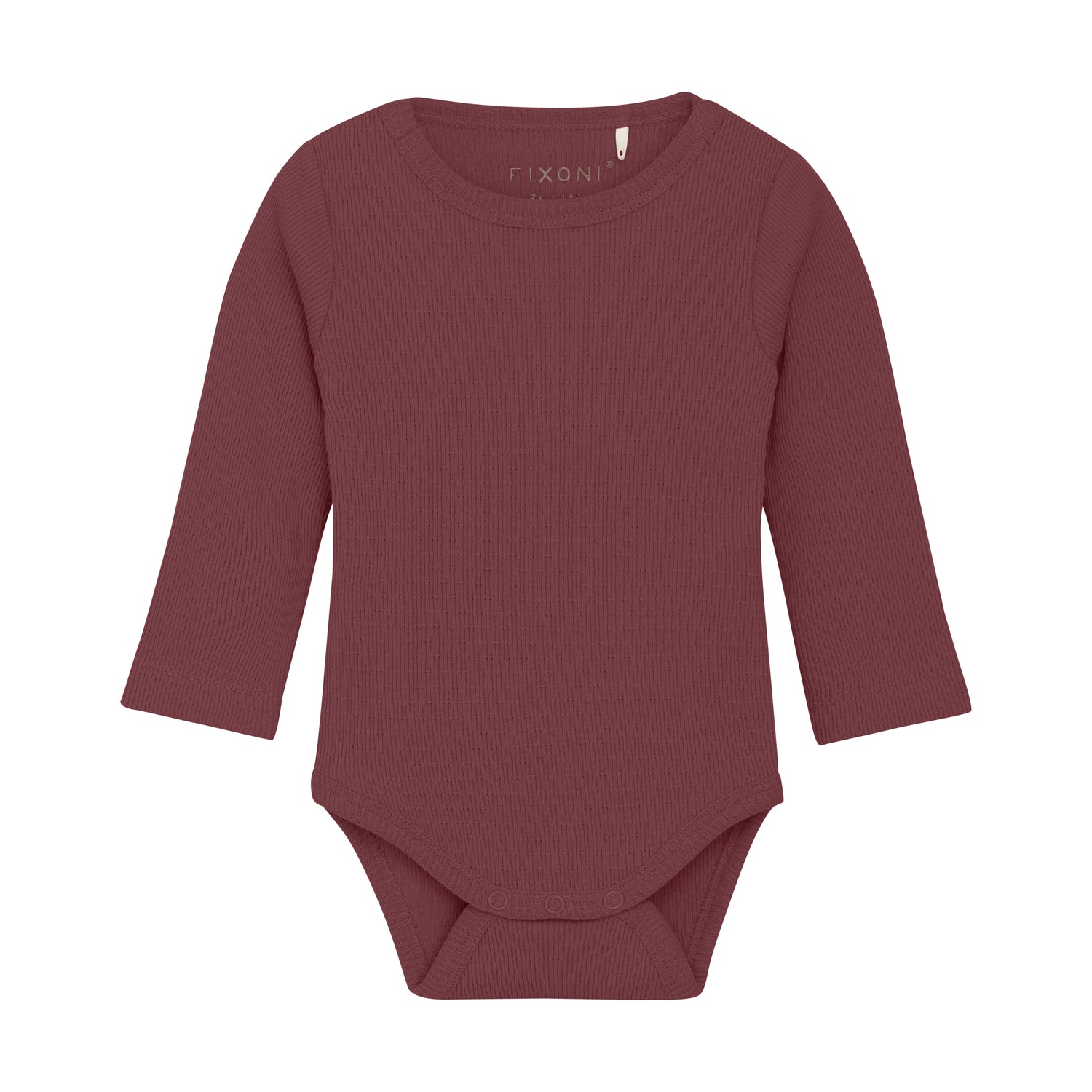 Dieser Langarm Body von Fixoni für Babys ist in einem beerenfarbenen Ton gehalten und sorgt für ein süßes Outfit für Ihr Kleinkind. Der weiche Stoff und die langen Ärmel bieten Schutz und Wärme, während der Body gleichzeitig bequem und flexibel ist. Perfekt für jeden Anlass und für die empfindliche Haut Ihres Babys.