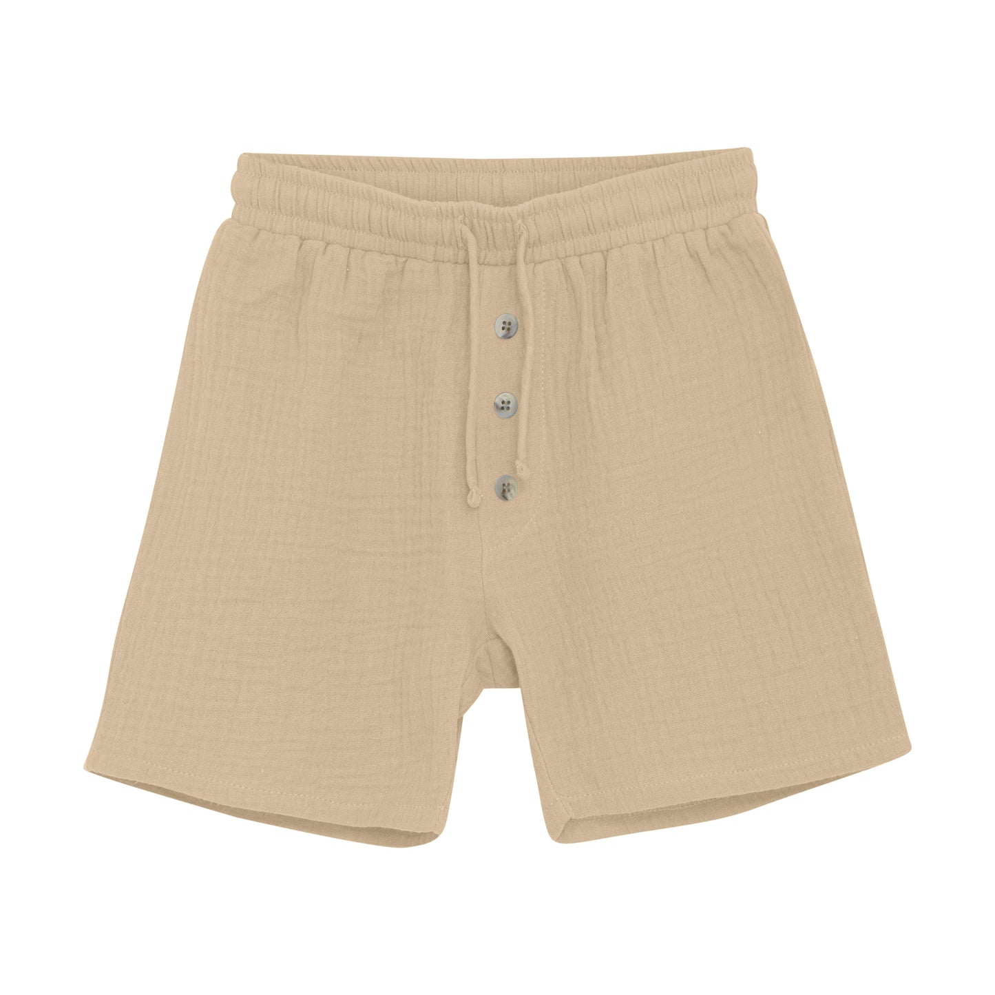 Diese kurze beige Musselin-Short bietet ein leichtes, atmungsaktives Tragegefühl – perfekt für warme Tage. Ihr weicher Stoff sorgt für angenehmen Komfort, während der lockere Schnitt Bewegungsfreiheit garantiert. 