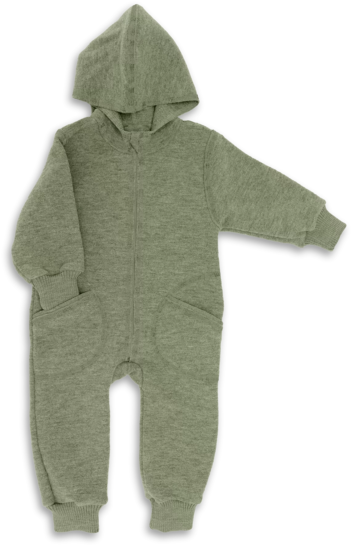 Der Baby-Walk-Overall von Engel aus 100% Bio-Merinoschurwolle hält Ihr Kind warm und gemütlich. Mit Kapuze, Reißverschluss und praktischen Taschen ist er ideal für kalte Tage draußen. Bündchen an Armen und Beinen schützen vor Wind. Schnell an- und ausgezogen – perfekt für kleine Entdecker.