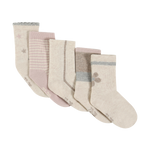 Set aus 5 Paar Socken von MINYMO mit liebevollen, dezent gehaltenen Mustern in sanften Farbtönen.